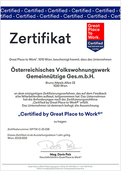 Great Place To Work Zertifikat